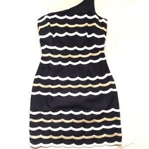 Lilly Pulitzer one shoulder scalloped dress